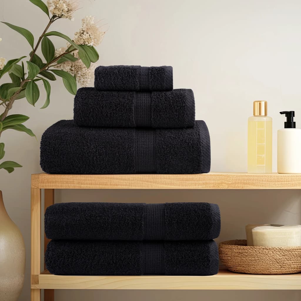 Premium-Gästetücher SOLUND 10 Stk. Schwarz 30x50 cm 600 g/m²