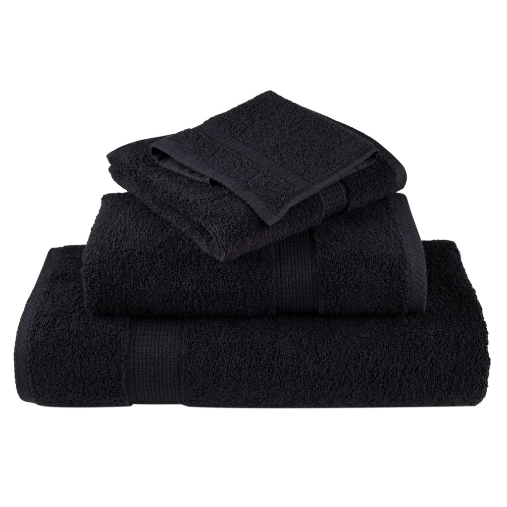 Premium-Gästetücher SOLUND 10 Stk. Schwarz 30x50 cm 600 g/m²