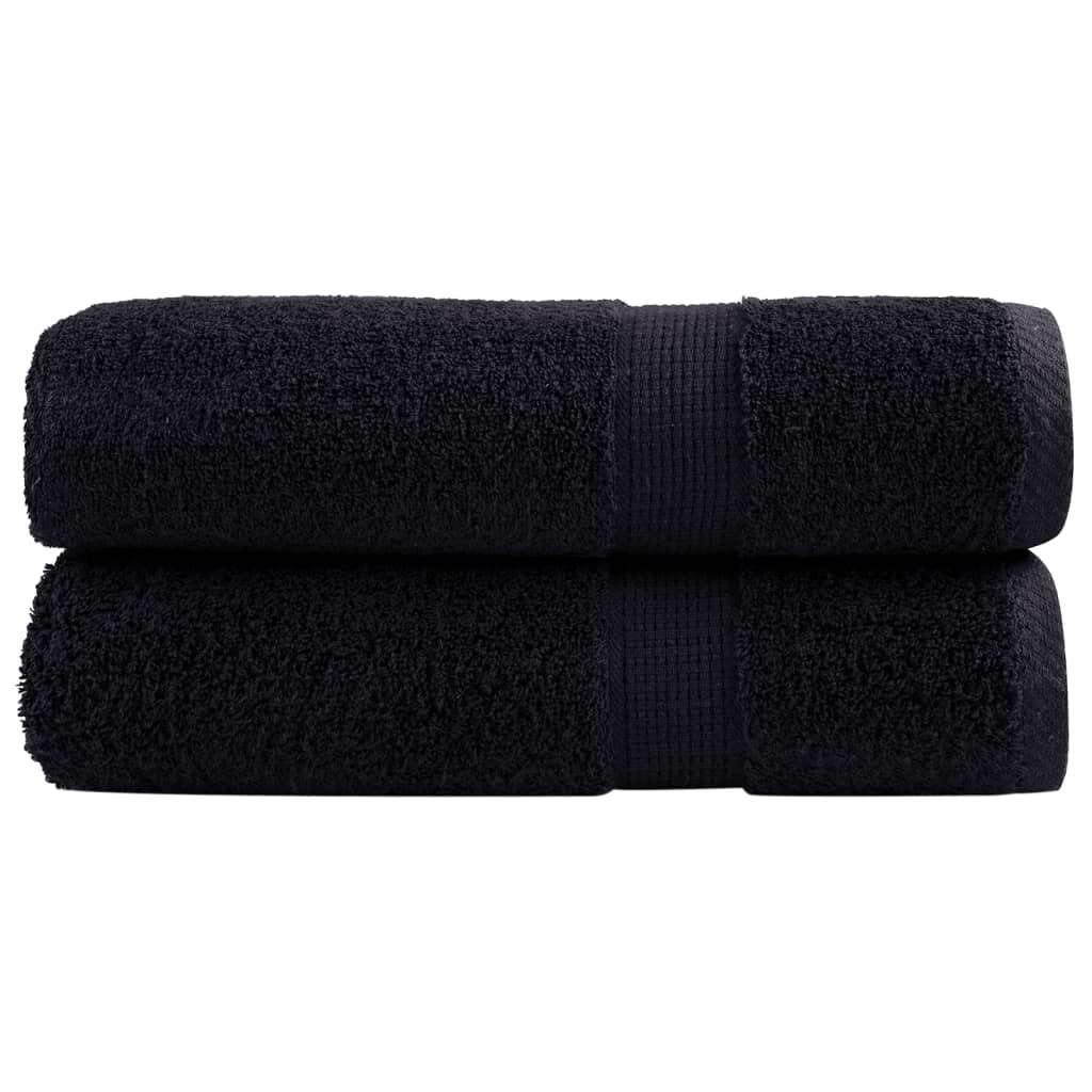 Premium-Duschtücher SOLUND 2 Stk. Schwarz 70x140 cm 600 g/m²