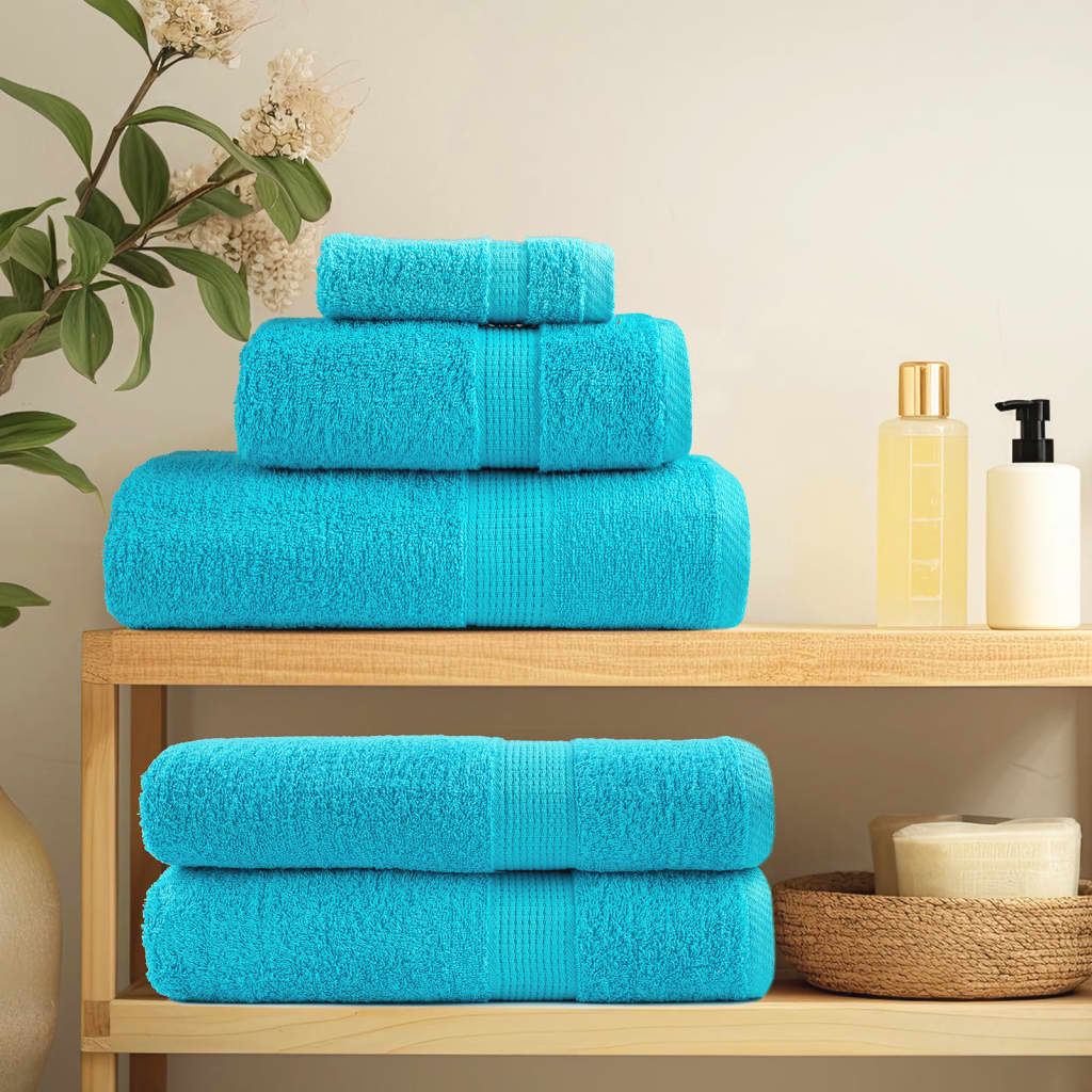 8 tlg. Premium-Handtuch-Set SOLUND Türkis 600 g/m²