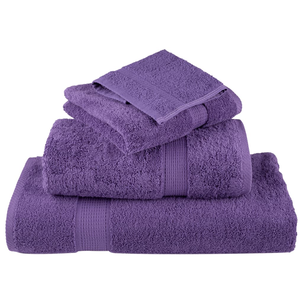 12 tlg. Premium-Handtuch-Set SOLUND Lila 600 g/m²