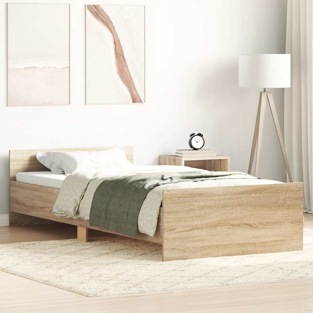 Bettgestell ohne Matratze Sonoma-Eiche 90x200 cm Holzwerkstoff