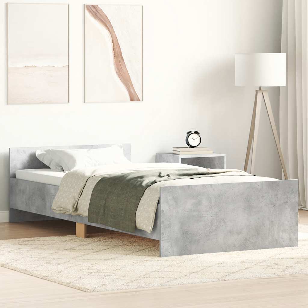 Bettgestell Betongrau 90x200 cm Holzwerkstoff