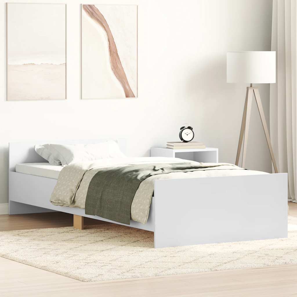 Bettgestell Weiß 100x200 cm Holzwerkstoff