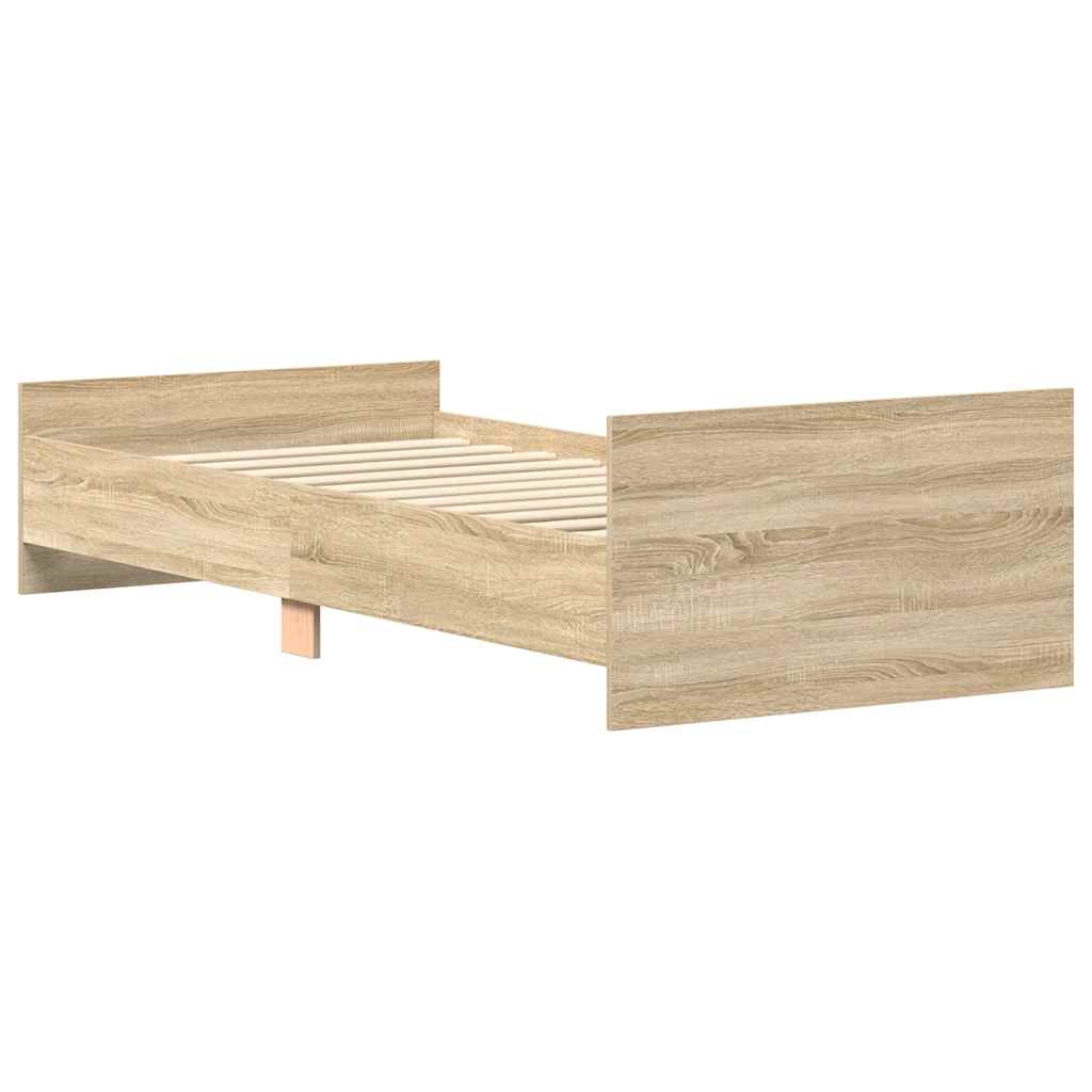 Bettgestell ohne Matratze Sonoma-Eiche 100x200 cm Holzwerkstoff