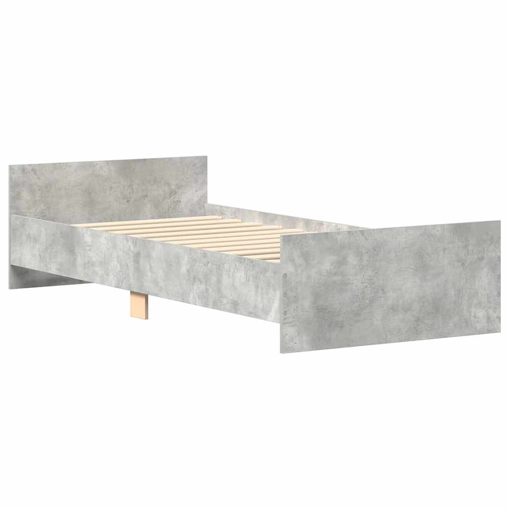 Bettgestell Betongrau 100x200 cm Holzwerkstoff