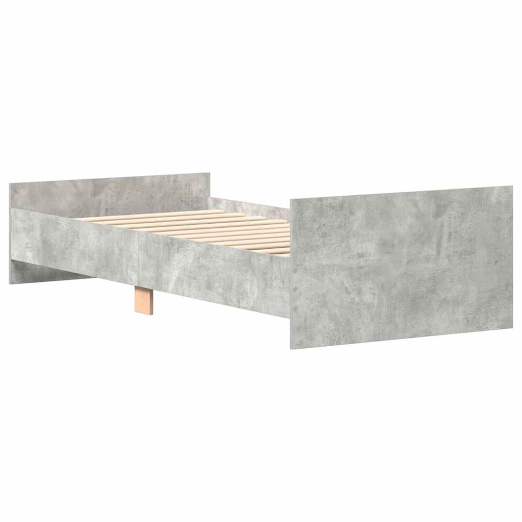 Bettgestell Betongrau 100x200 cm Holzwerkstoff