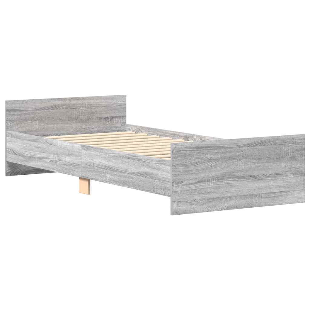 Bettgestell Grau Sonoma 100x200 cm Holzwerkstoff