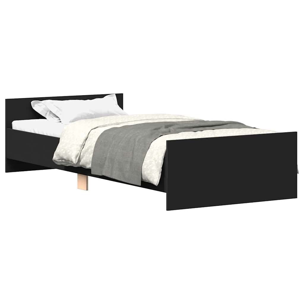 Bettgestell Schwarz 90x190 cm Holzwerkstoff