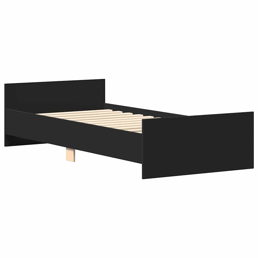 Bettgestell Schwarz 90x190 cm Holzwerkstoff