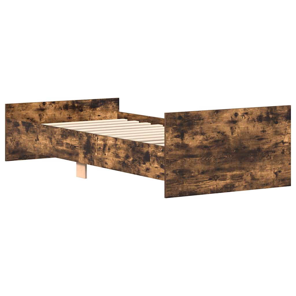 Bettgestell ohne Matratze Räuchereiche 90x190 cm Holzwerkstoff