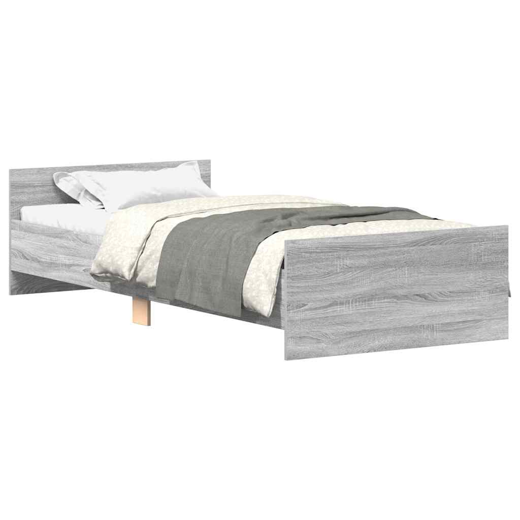 Bettgestell Grau Sonoma 90x190 cm Holzwerkstoff