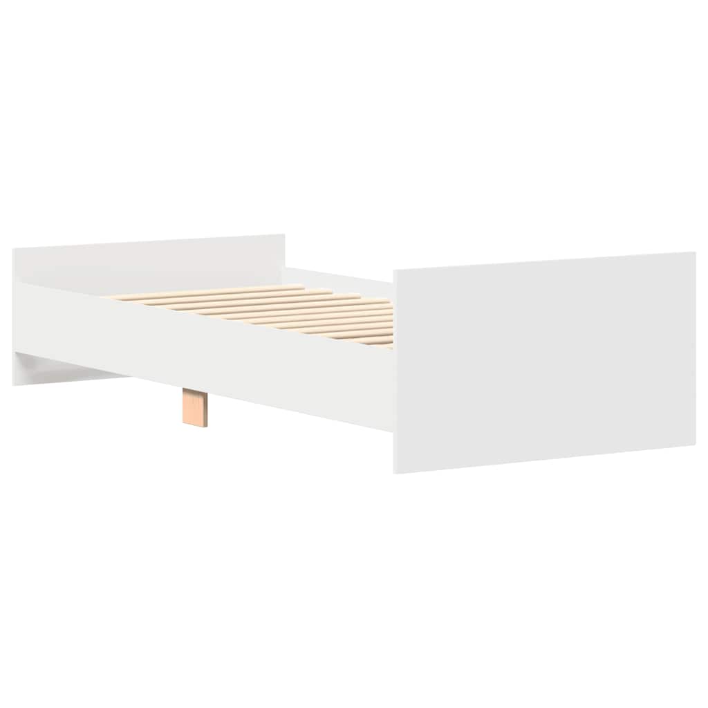 Bettgestell Weiß 75x190 cm Holzwerkstoff