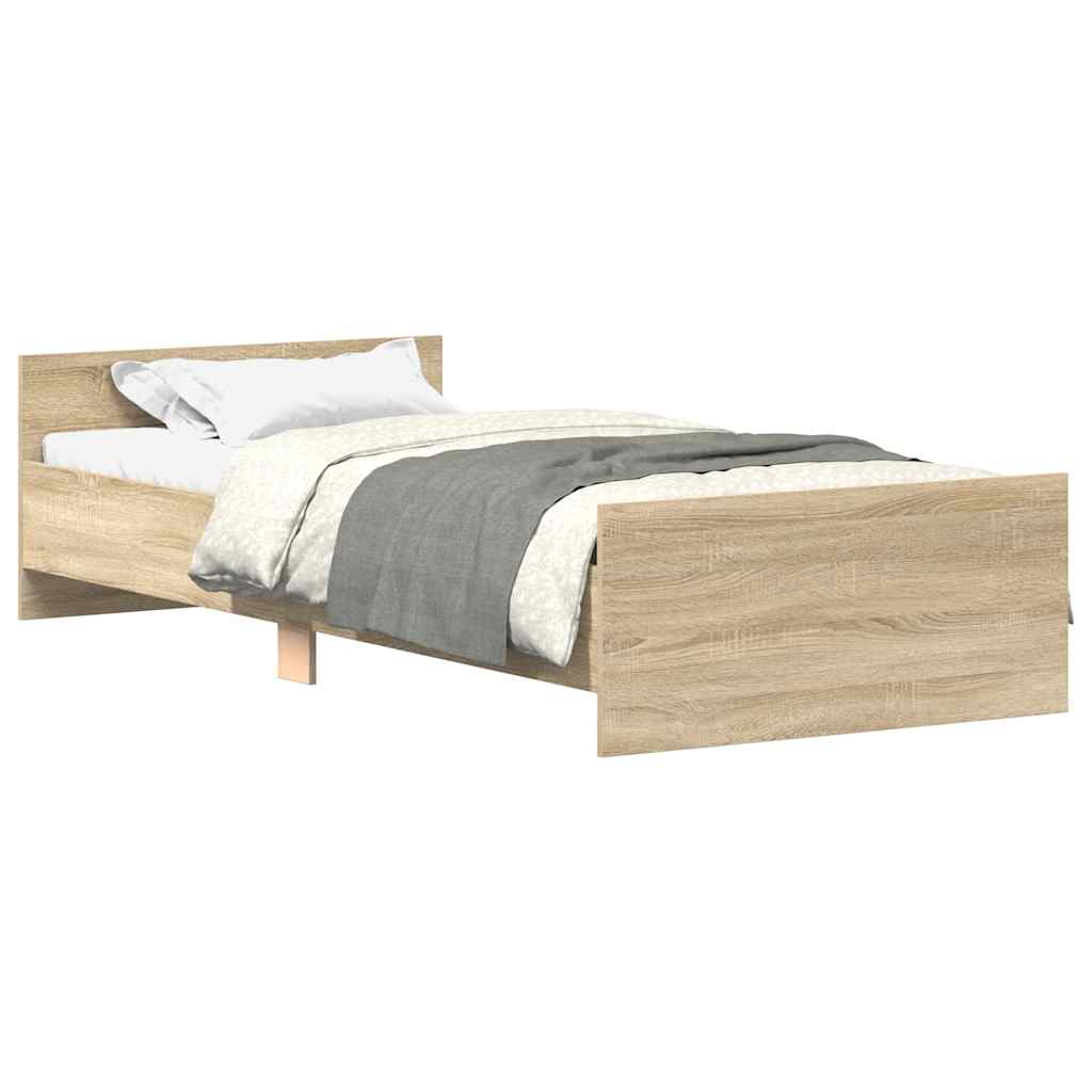 Bettgestell ohne Matratze Sonoma-Eiche 75x190 cm Holzwerkstoff
