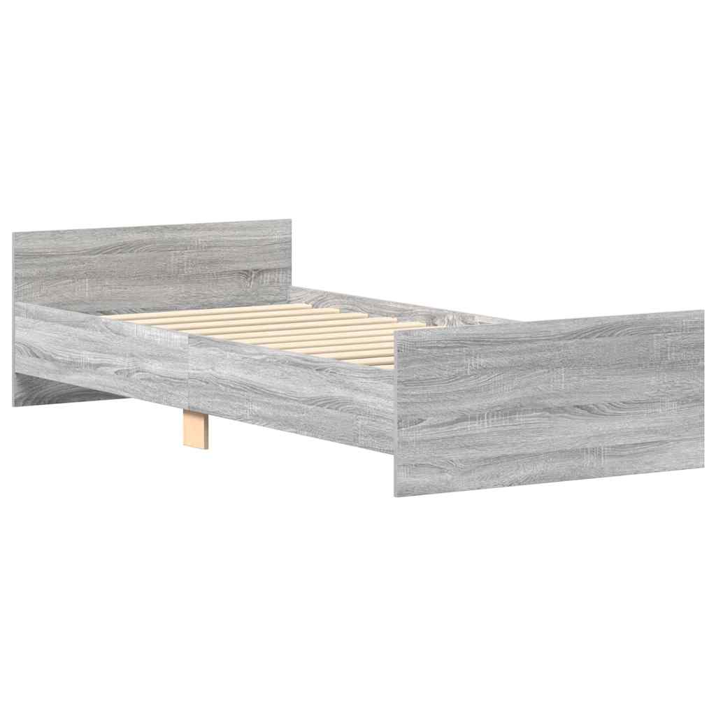 Bettgestell Grau Sonoma 75x190 cm Holzwerkstoff