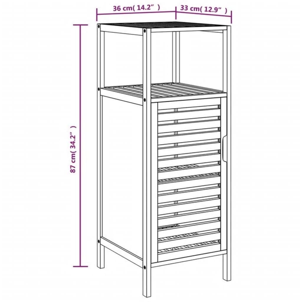 Badezimmerschrank mit Ablage 36x33x87 cm Bambus