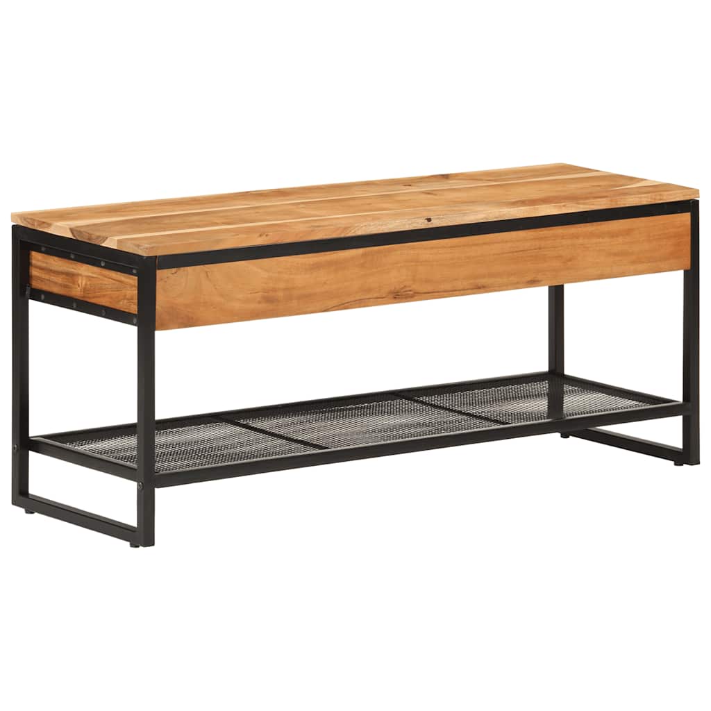 Schuhbank 110x35x45 cm Massivholz Akazie und Eisen
