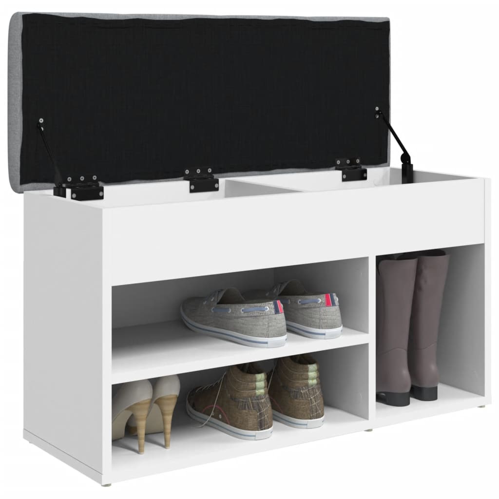Schuhbank Weiß 82 x 32 x 45,5 cm Holzwerkstoff