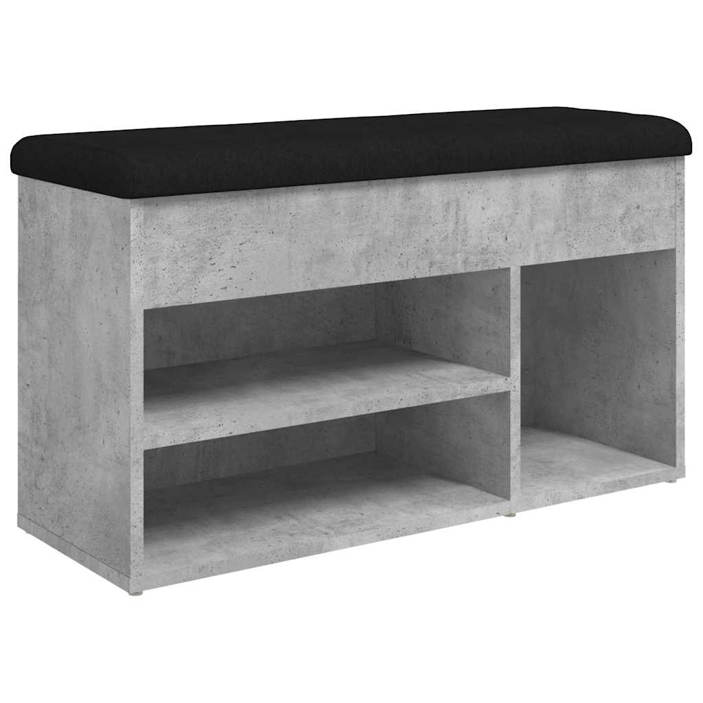 Schuhbank Betongrau 82x32x45,5 cm Holzwerkstoff