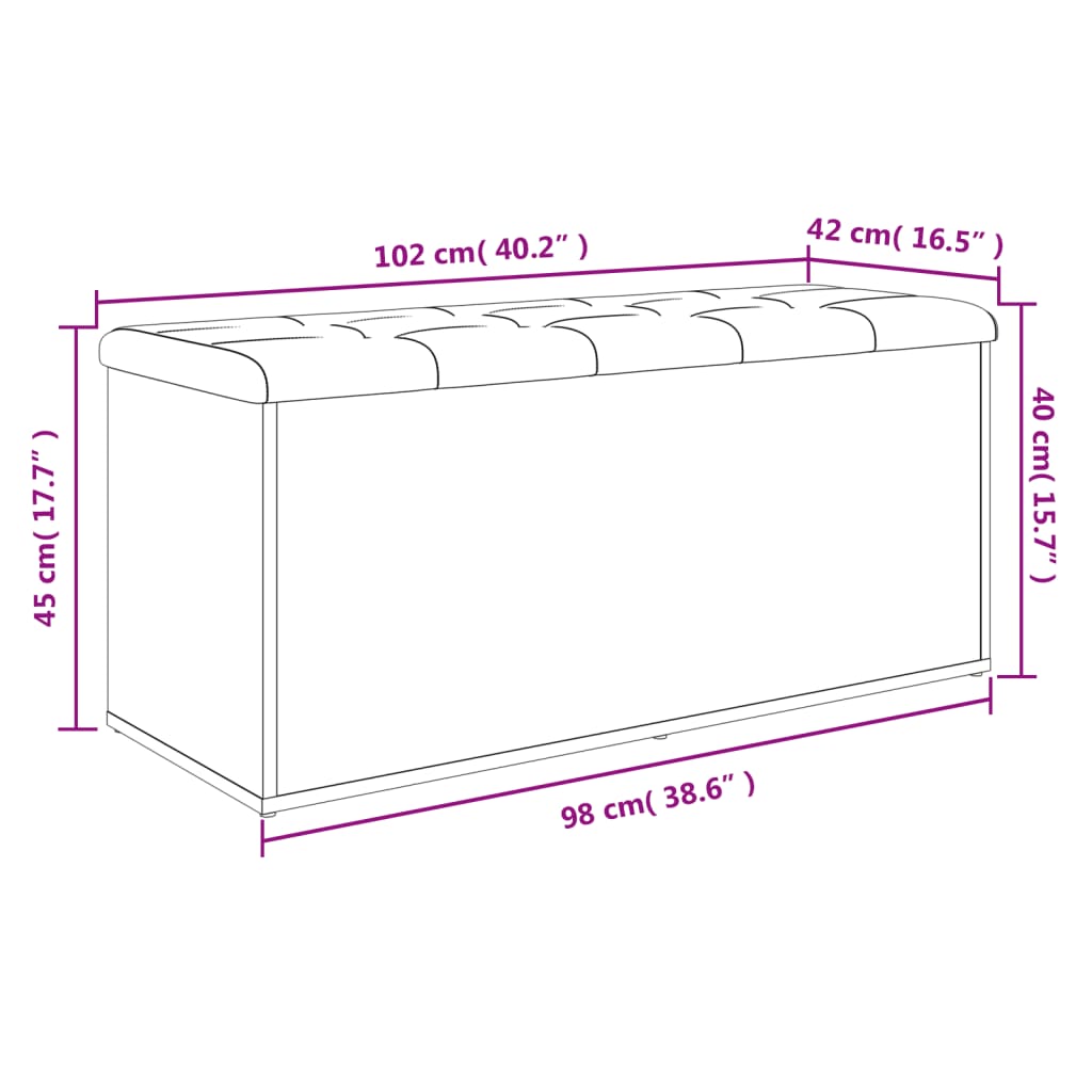 Aufbewahrungsbank Weiß 102 x 42 x 45 cm Holzwerkstoff