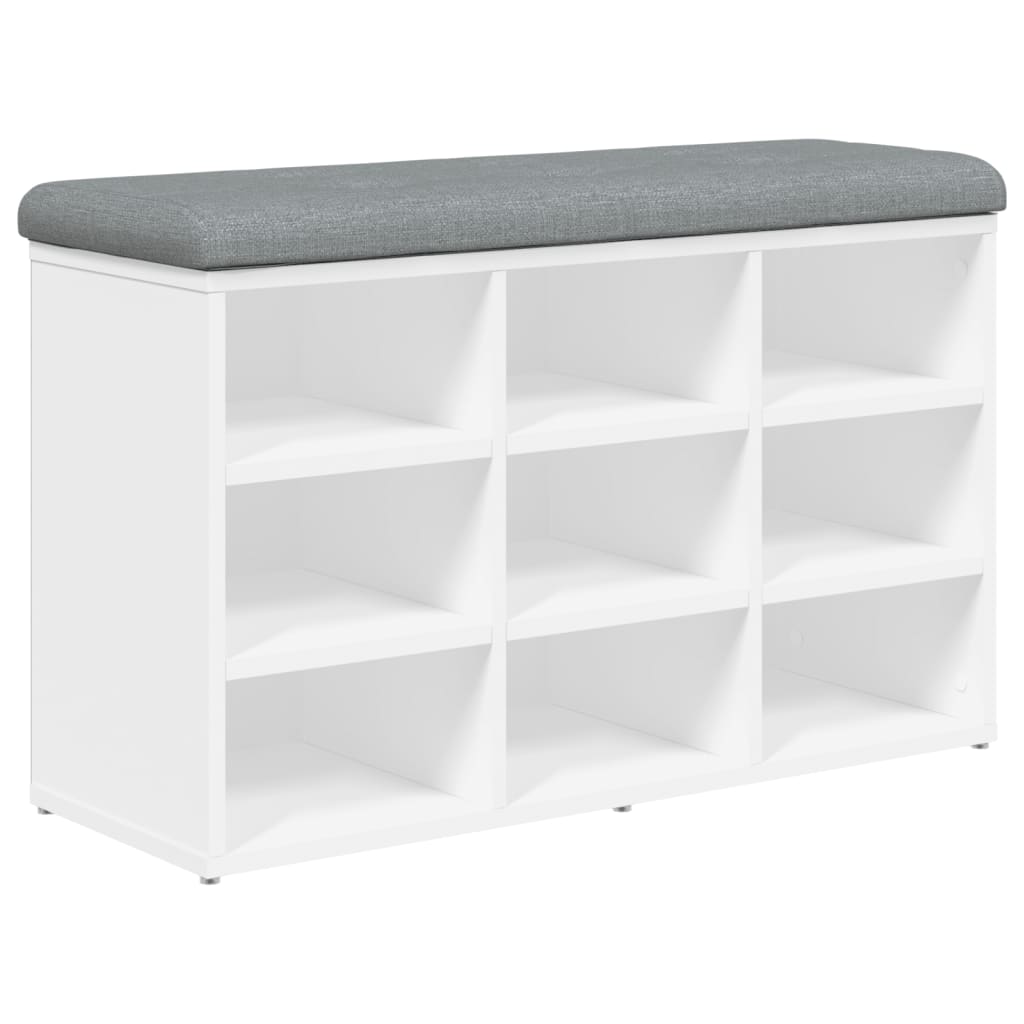 Schuhbank Weiß 82 x 32 x 50 cm Holzwerkstoff