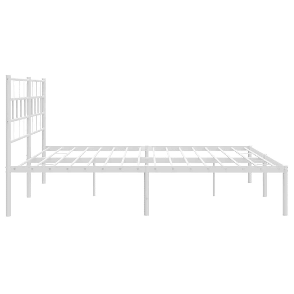 Bettgestell mit Kopfteil Metall Weiß 183x213 cm