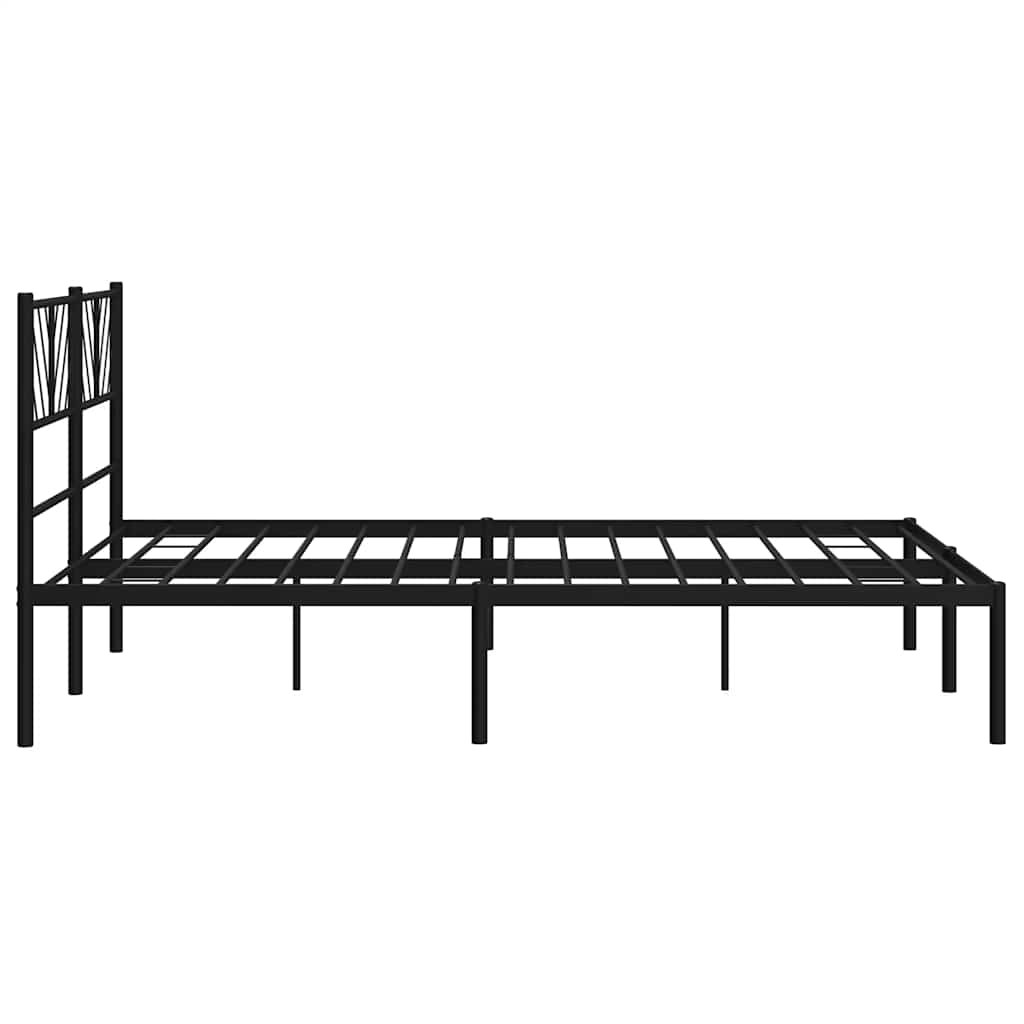 Bettgestell mit Kopfteil Metall Schwarz 150x200 cm