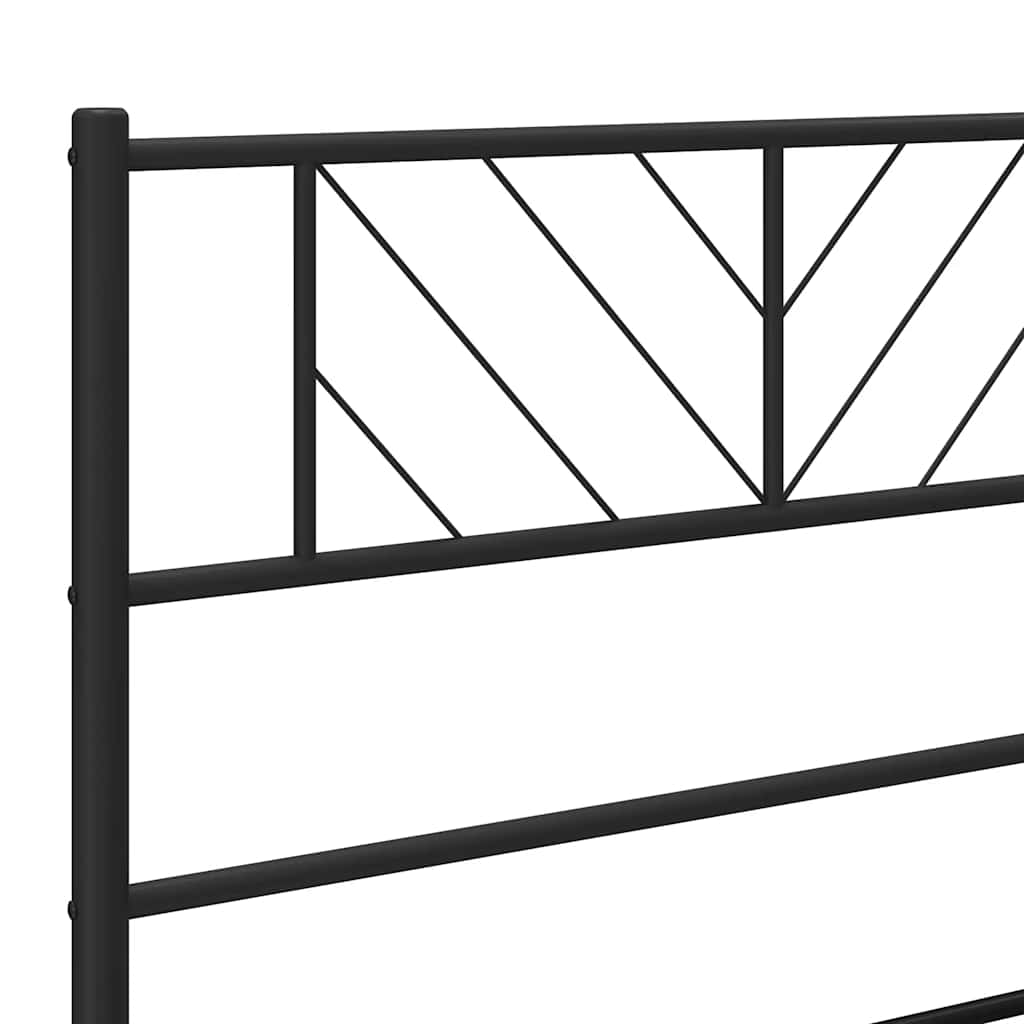 Bettgestell mit Kopfteil Metall Schwarz 150x200 cm