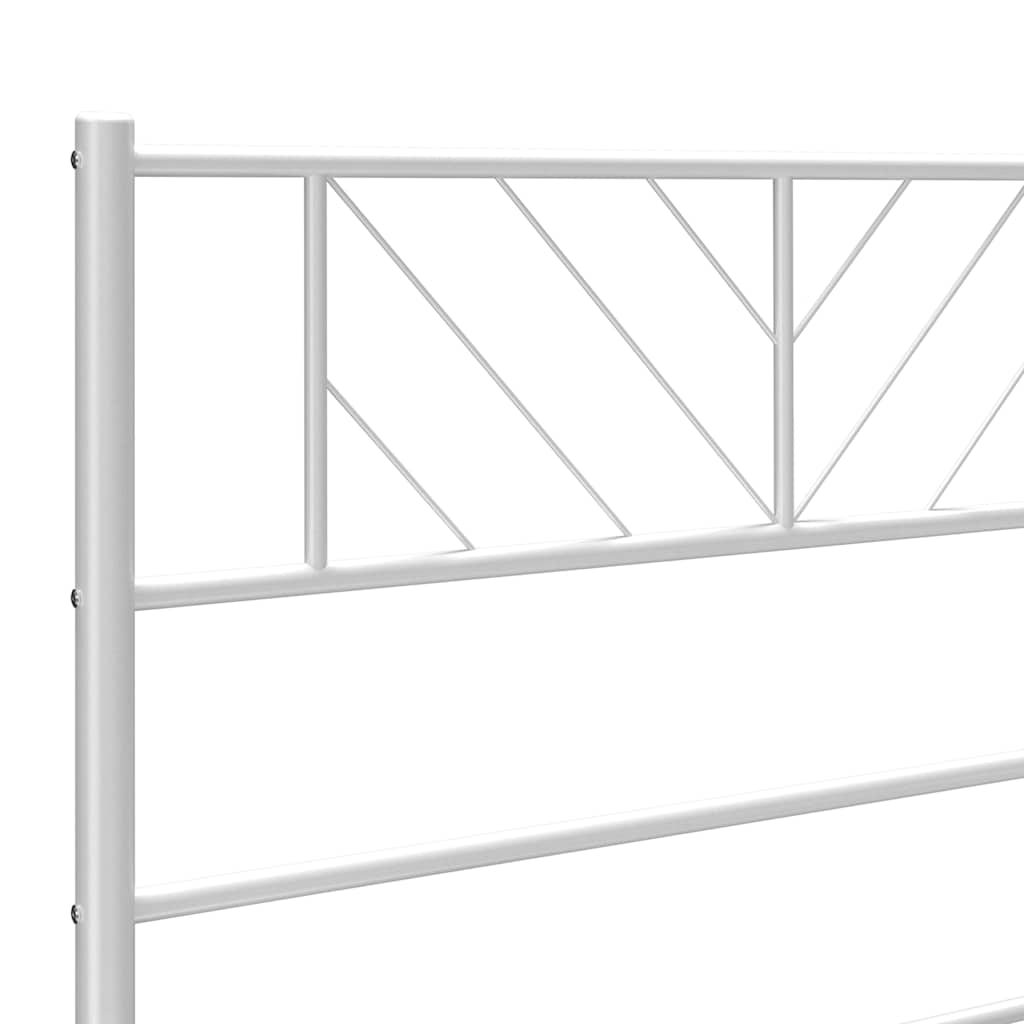 Bettgestell mit Kopf- und Fußteil Metall Weiß 135x190 cm