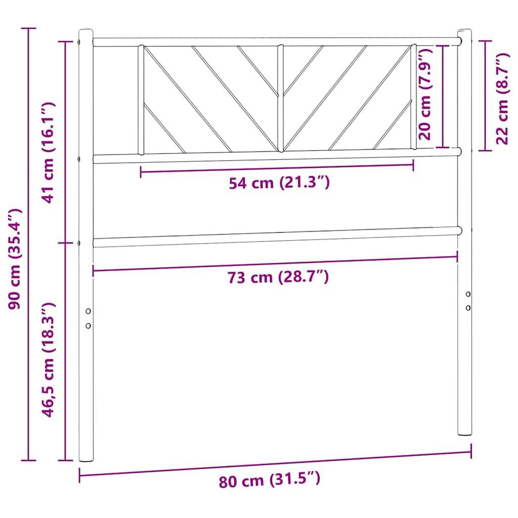 Ersatz-Kopfteil Metall Weiß 75 cm