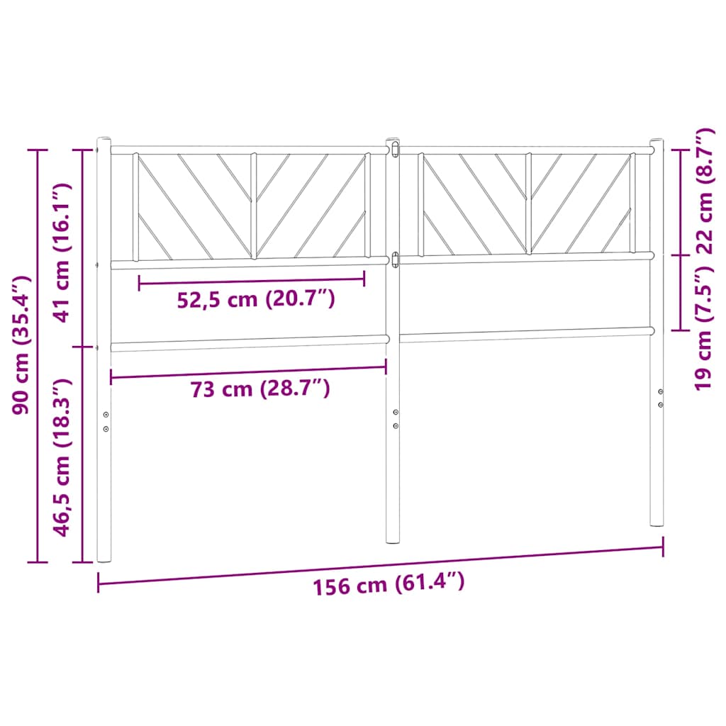 Ersatz-Kopfteil Metall Weiß 150 cm