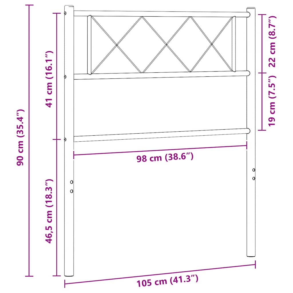 Ersatz-Kopfteil Metall Weiß 100 cm