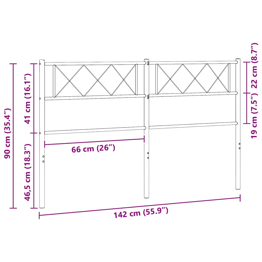 Ersatz-Kopfteil Metall Weiß 135 cm
