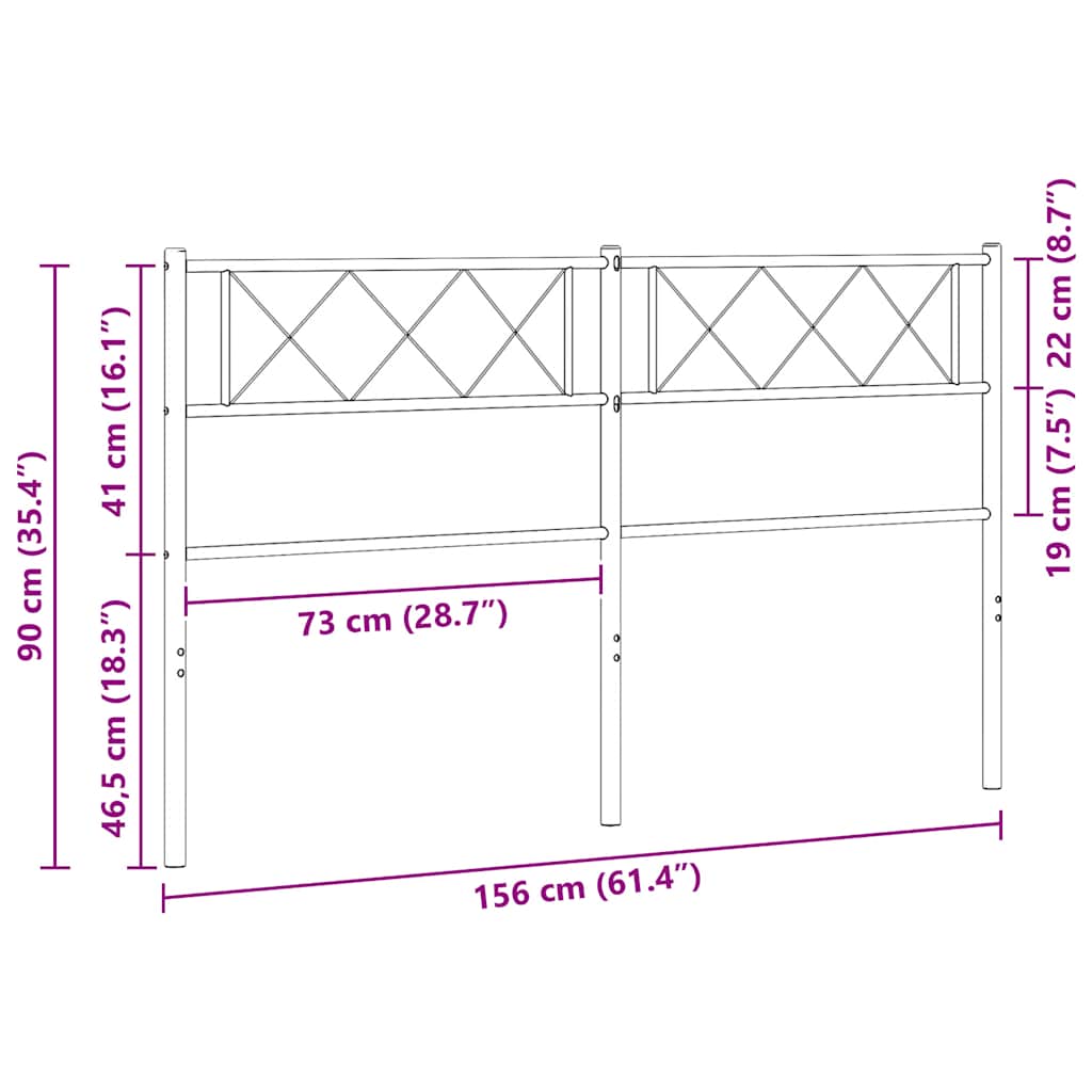 Ersatz-Kopfteil Metall Weiß 150 cm