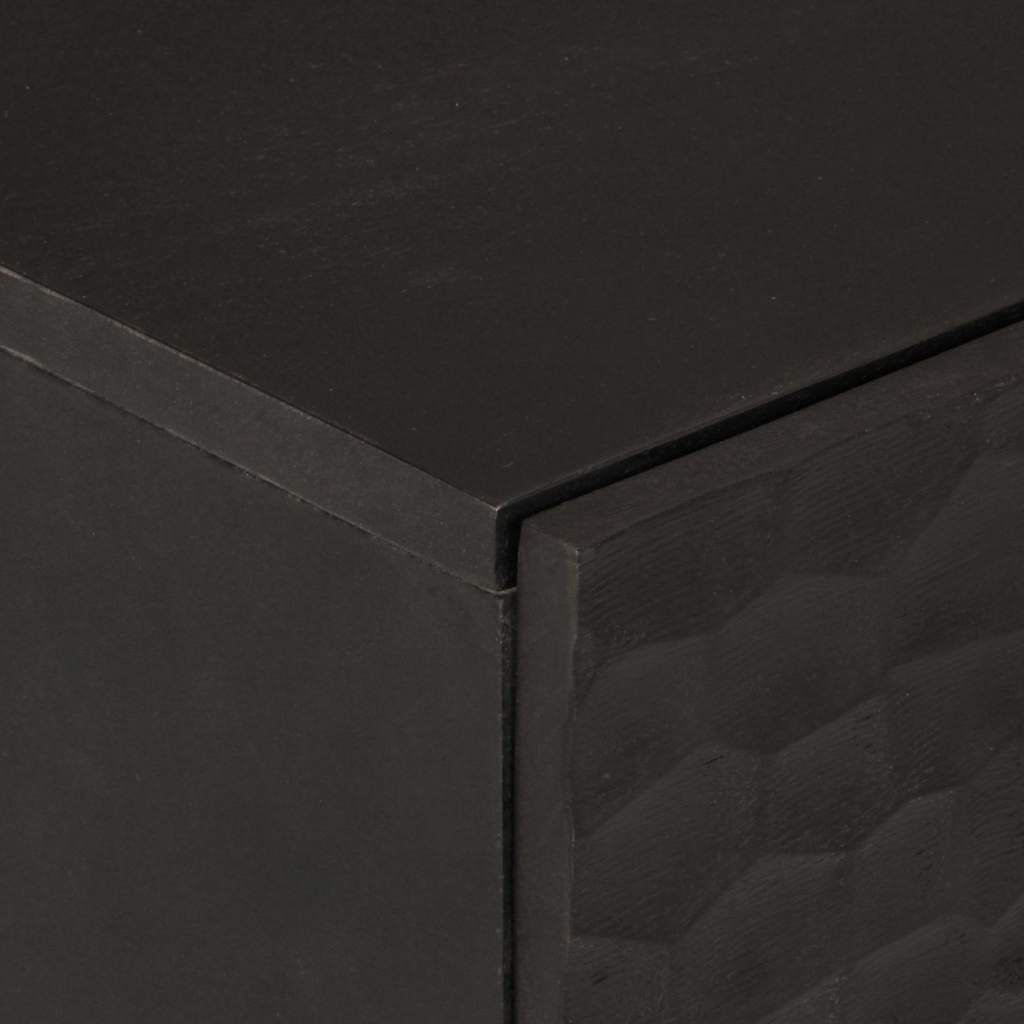 Beistellschränke 2 Stk. Schwarz 60x33x75 cm Massivholz Mango