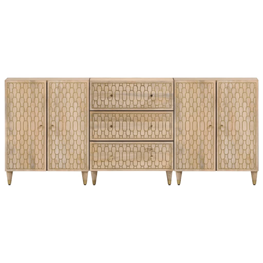 Beistellschränke 3 Stk. 60x33x75 cm Massivholz Mango