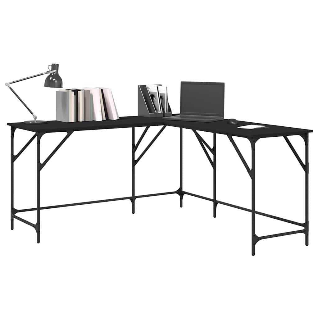 Schreibtisch Schwarz 149x149x75 cm Holzwerkstoff