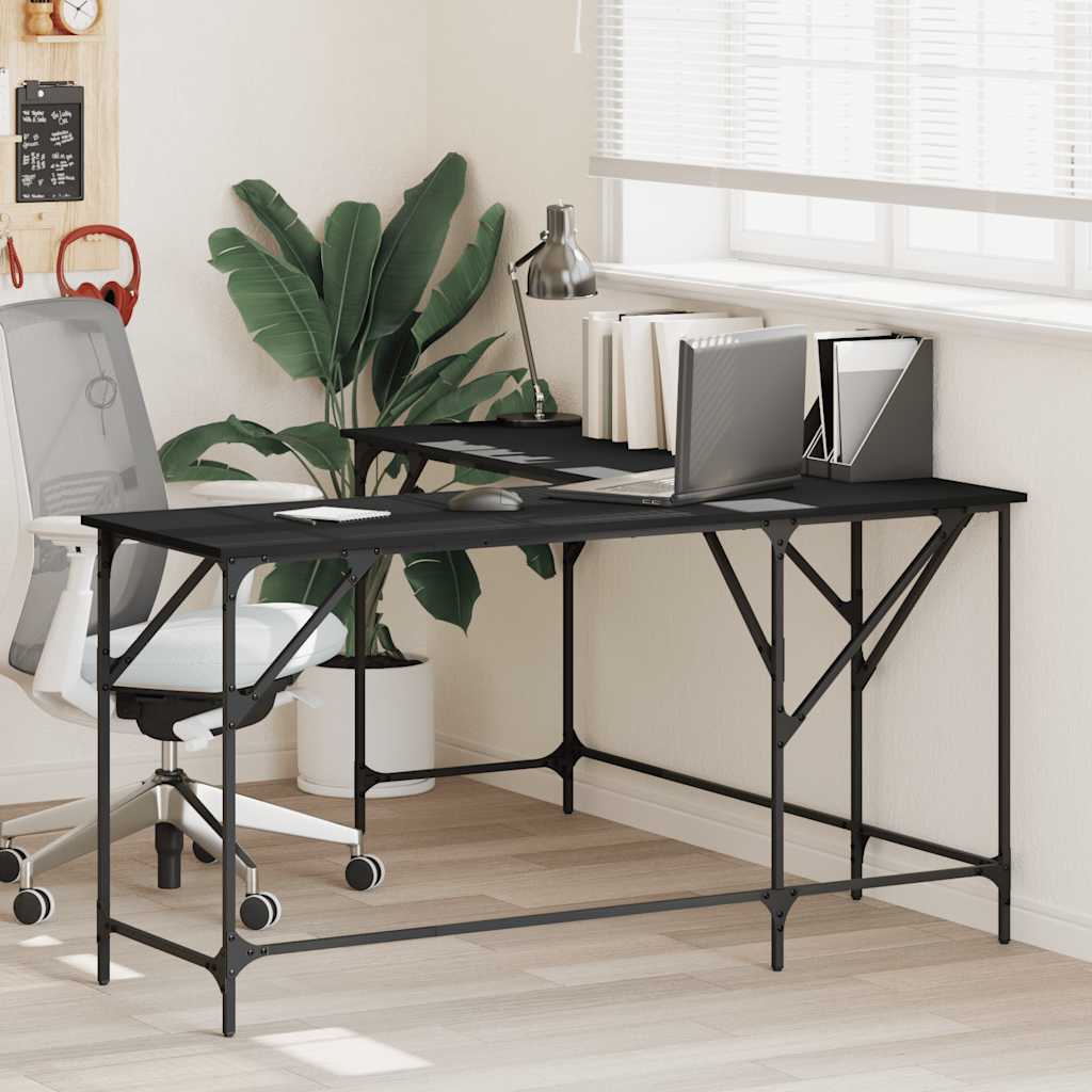 Schreibtisch Schwarz 149x149x75 cm Holzwerkstoff