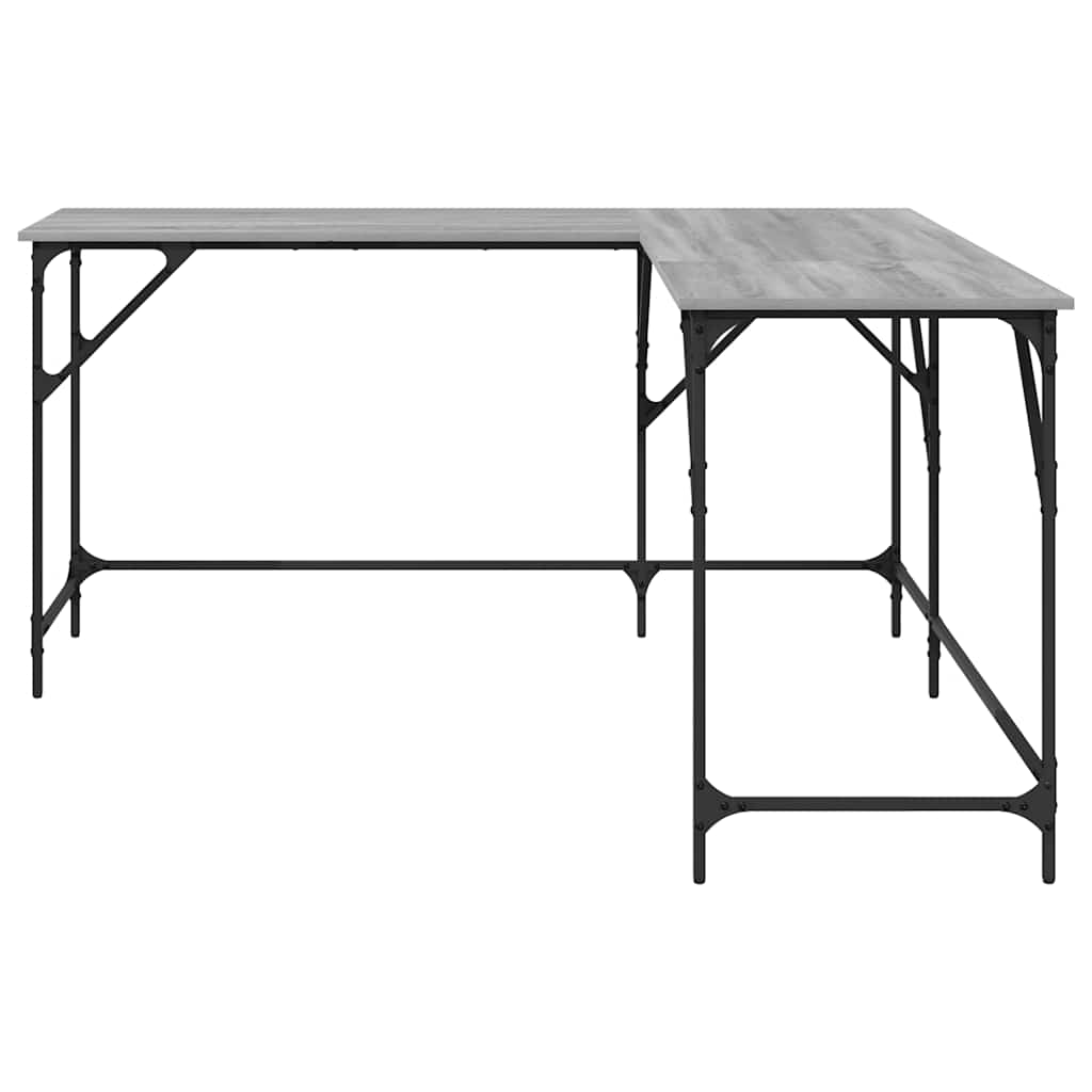 Schreibtisch Grau Sonoma 149x149x75 cm Holzwerkstoff
