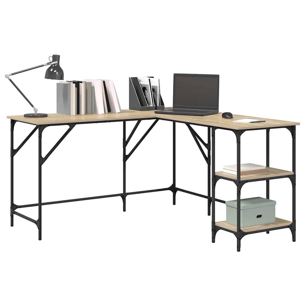 Schreibtisch Sonoma-Eiche 139x139x75 cm Holzwerkstoff