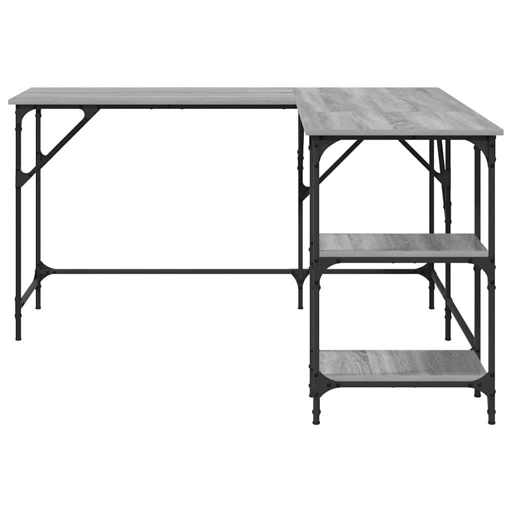 Schreibtisch Grau Sonoma 139x139x75 cm Holzwerkstoff