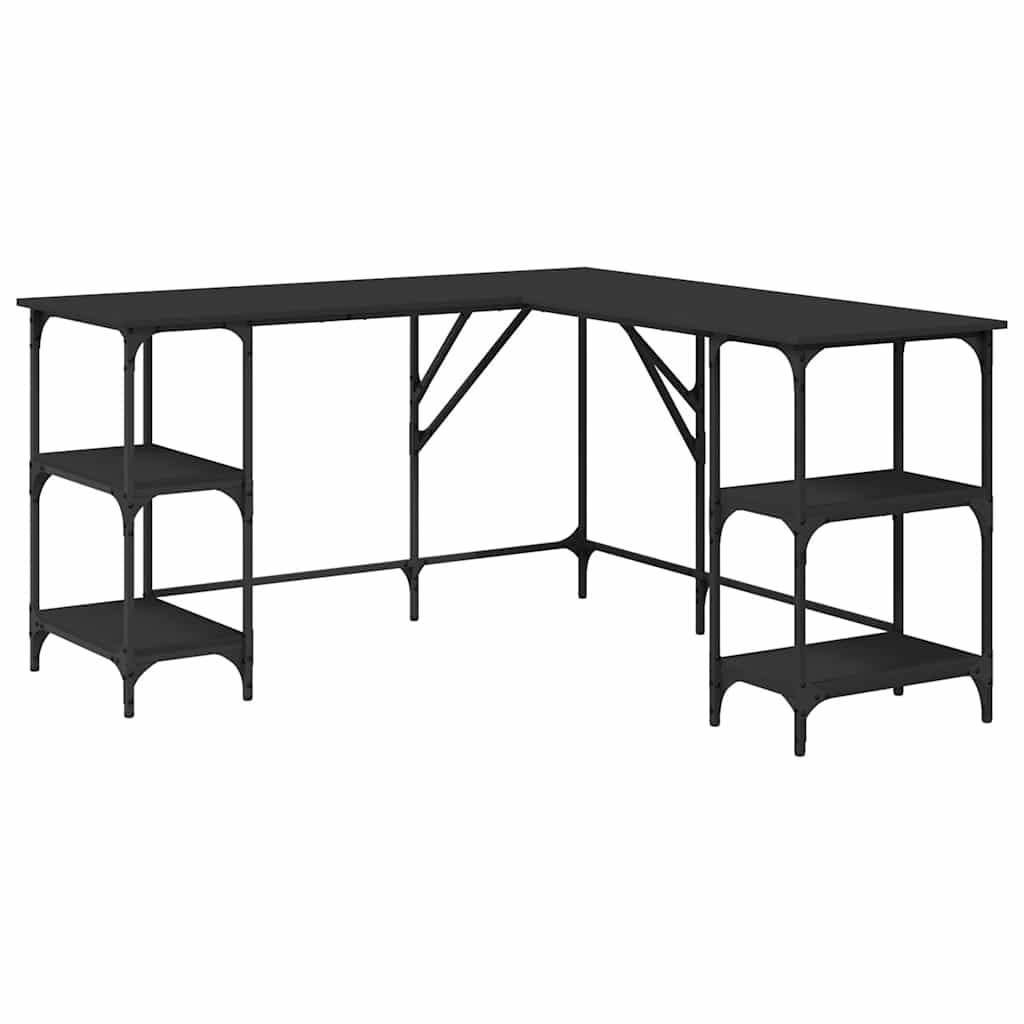 Schreibtisch Schwarz 139x139x75 cm Holzwerkstoff