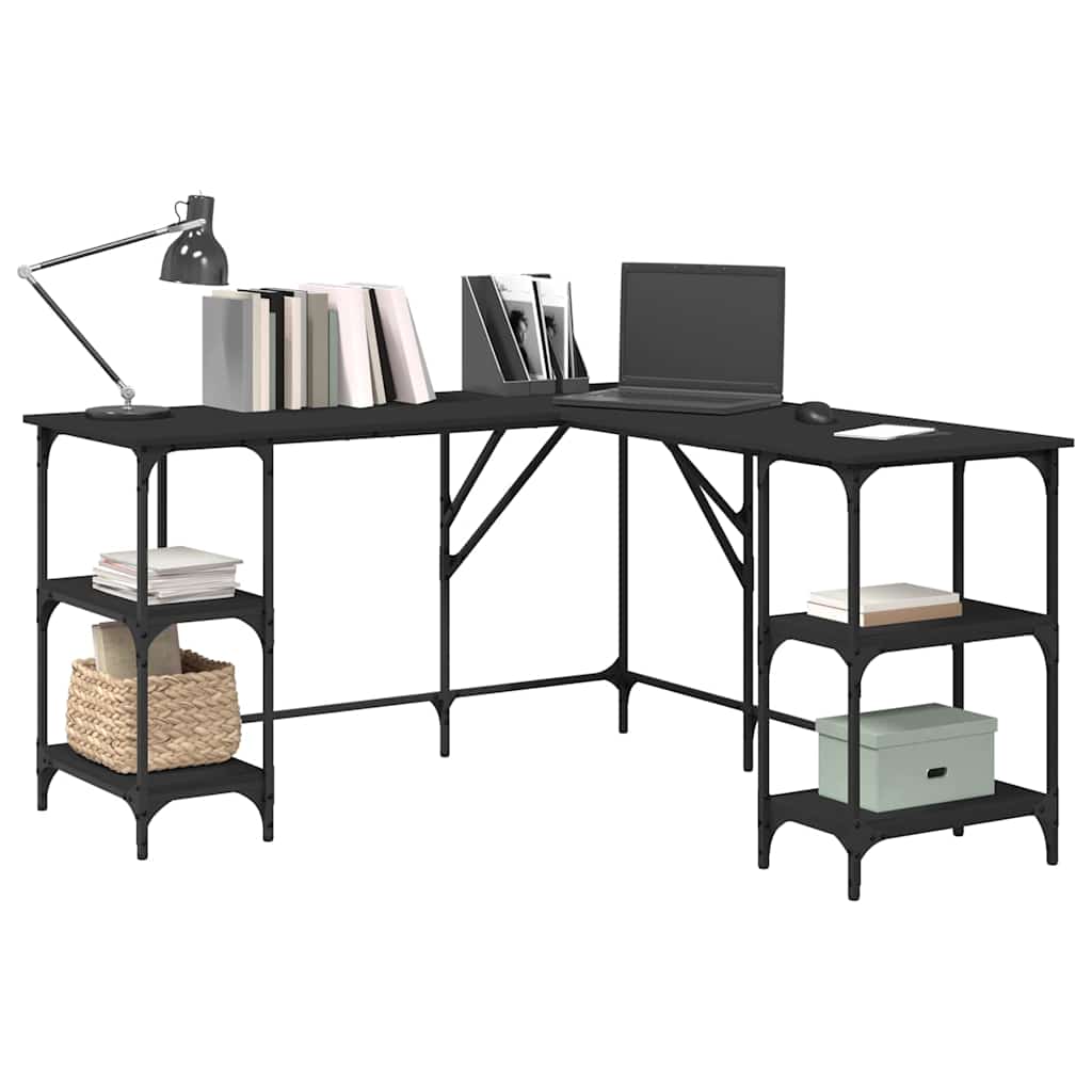 Schreibtisch Schwarz 139x139x75 cm Holzwerkstoff