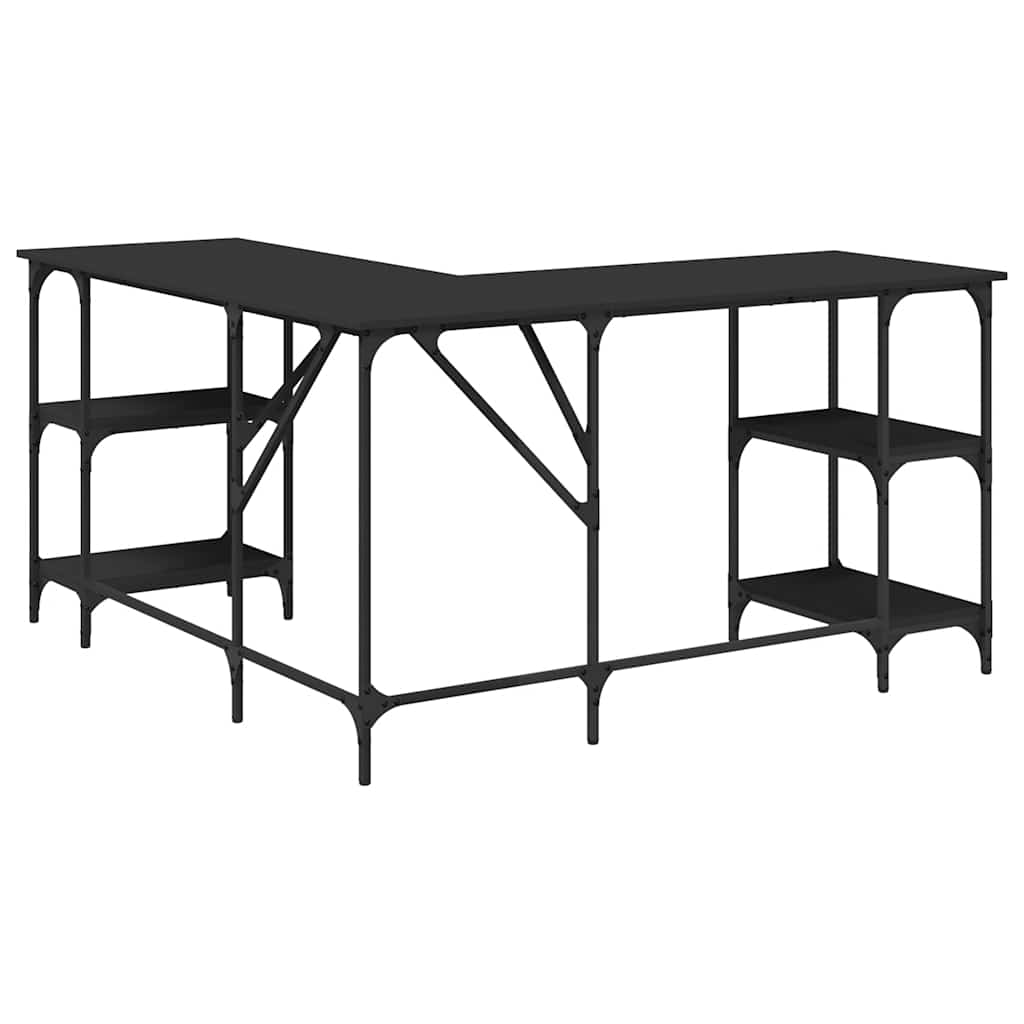 Schreibtisch Schwarz 139x139x75 cm Holzwerkstoff