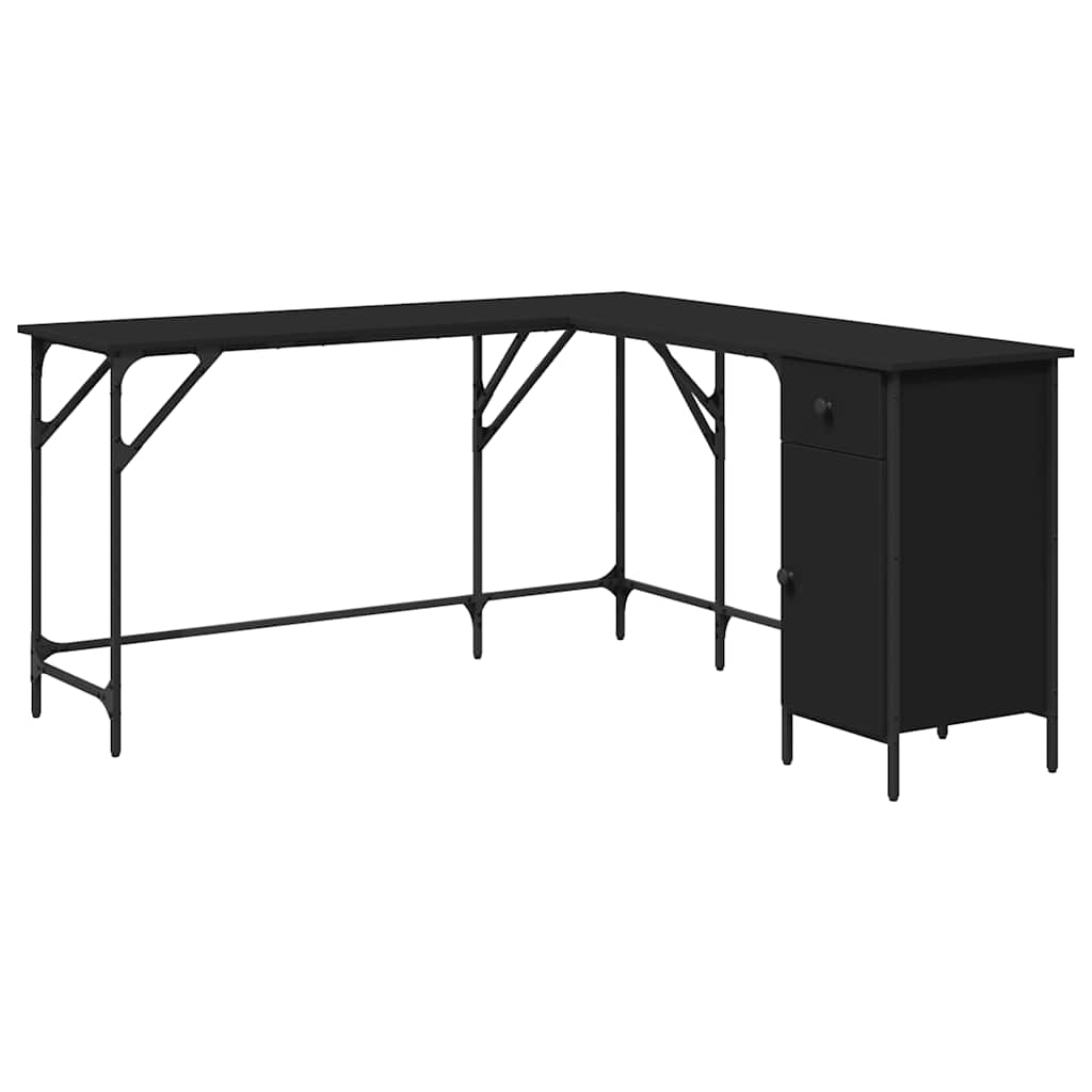 Schreibtisch Schwarz 141x141x75 cm Holzwerkstoff