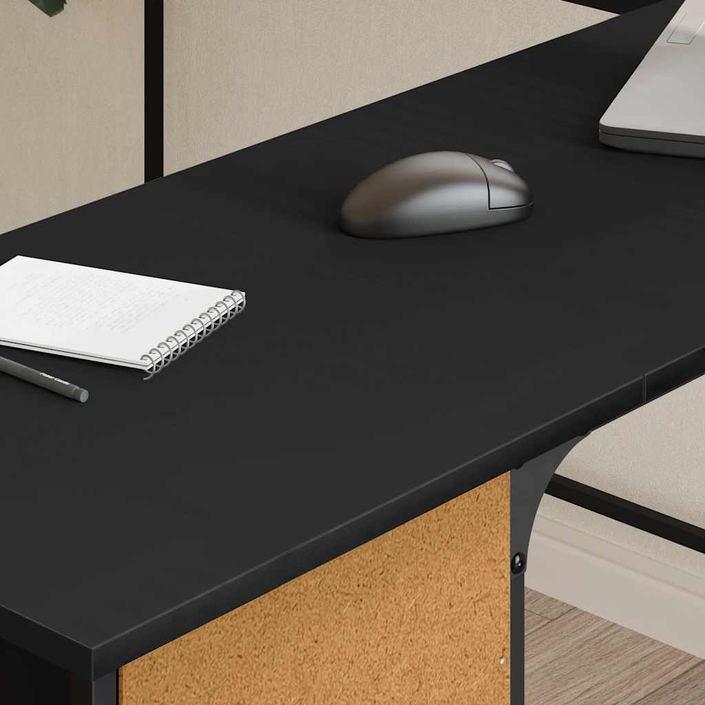 Schreibtisch Schwarz 141x141x75 cm Holzwerkstoff