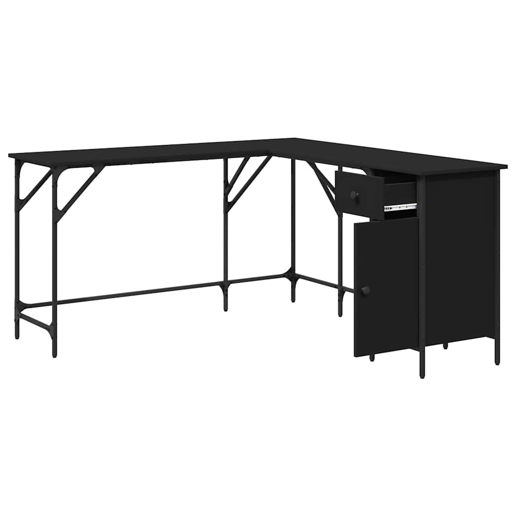 Schreibtisch Schwarz 141x141x75 cm Holzwerkstoff
