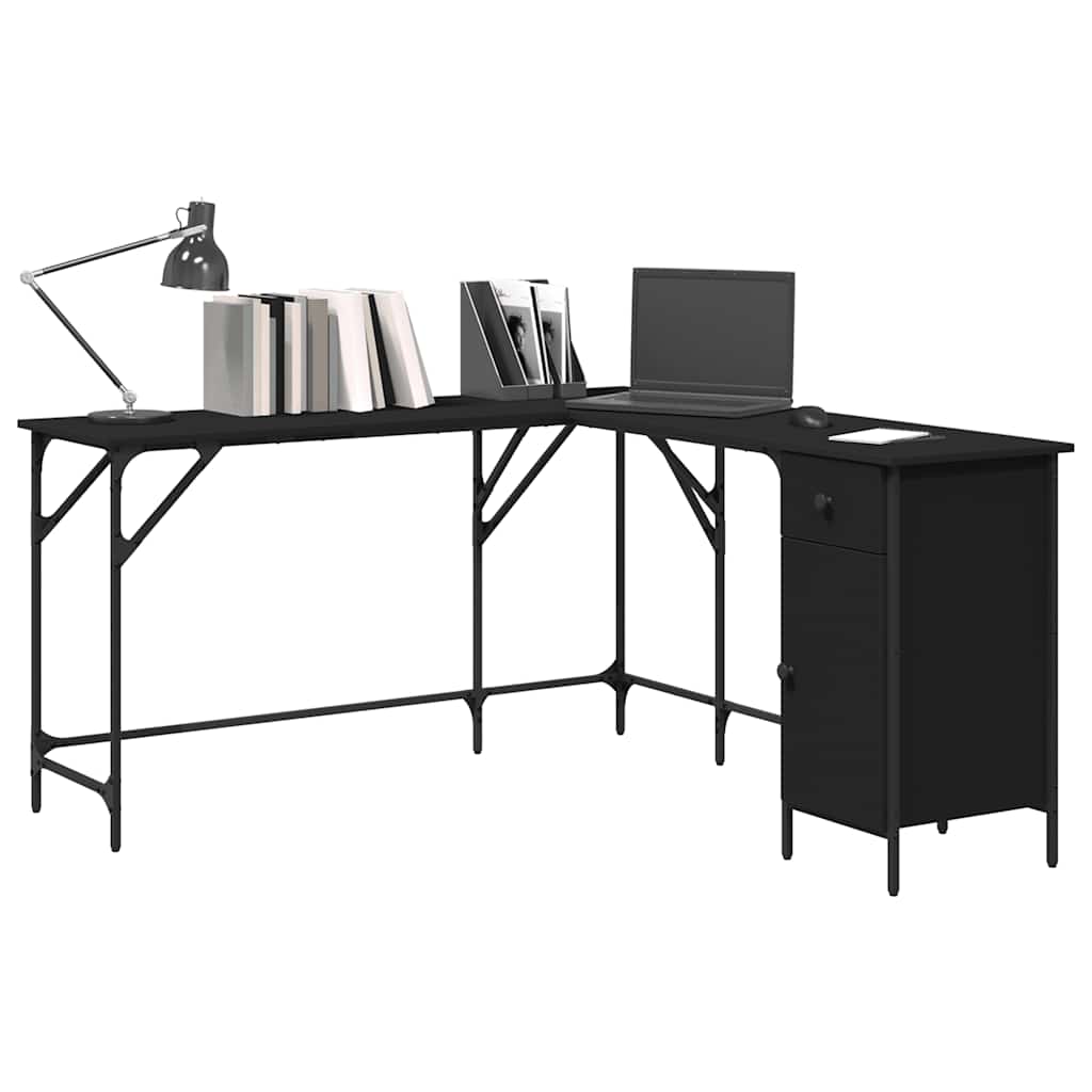 Schreibtisch Schwarz 141x141x75 cm Holzwerkstoff