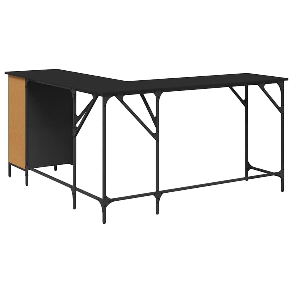 Schreibtisch Schwarz 141x141x75 cm Holzwerkstoff