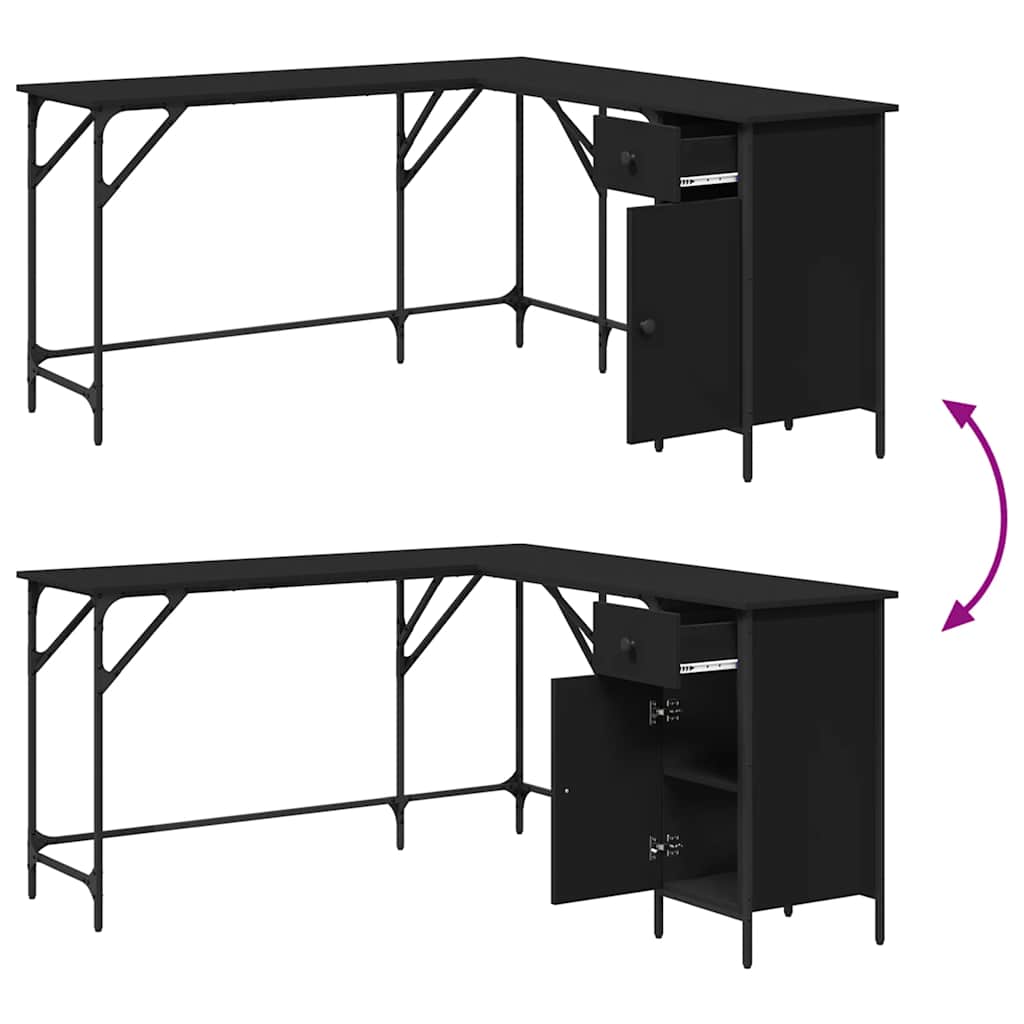 Schreibtisch Schwarz 141x141x75 cm Holzwerkstoff